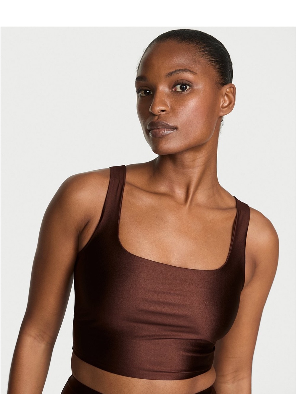Victoria's Secret Square-Neck Crop Bralette in Chocolate Brown
